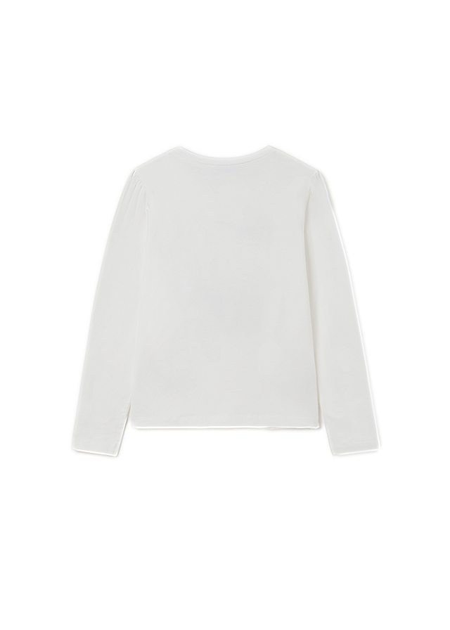 Conjunto playera manga larga con apliques y falda de tricot para niña marca Mayoral