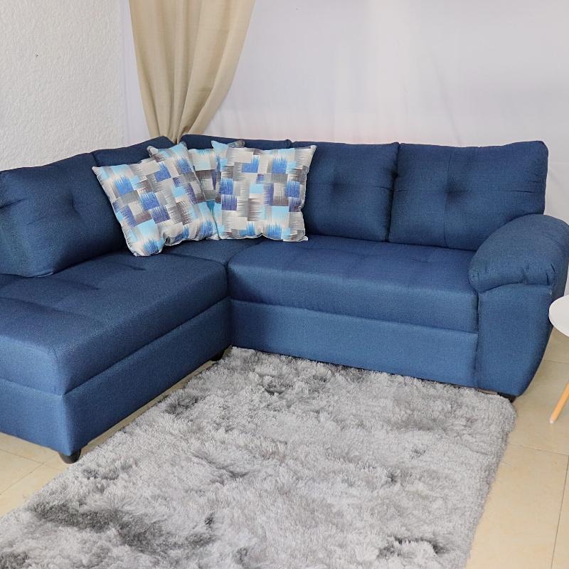 Sala Esquinera Azul con Chaise Izquierdo