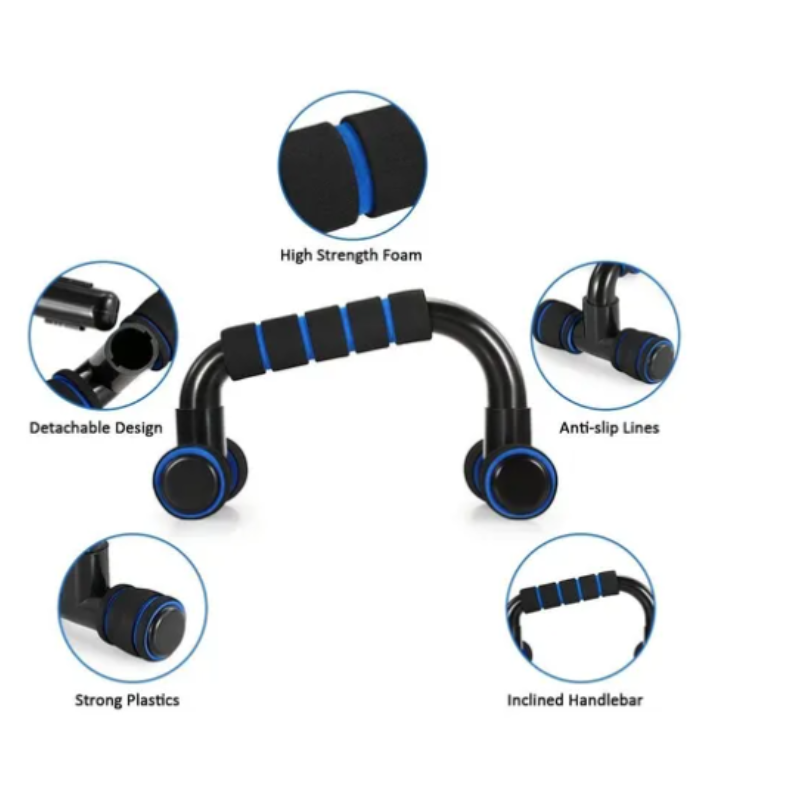 Kit Rodillo Abdominal Barras Push-up Cuerda Ejercitador Mano.