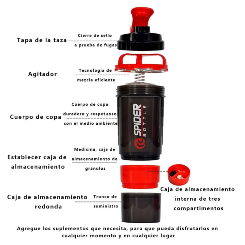 Mezclador De Proteínas / Vaso Deportivo / Shaker De Gimnasio