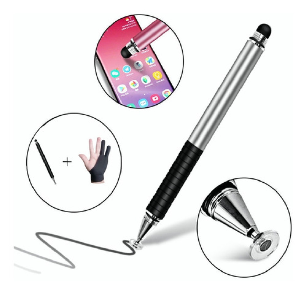 Lápiz Óptico Para Pantallas Táctiles Plata