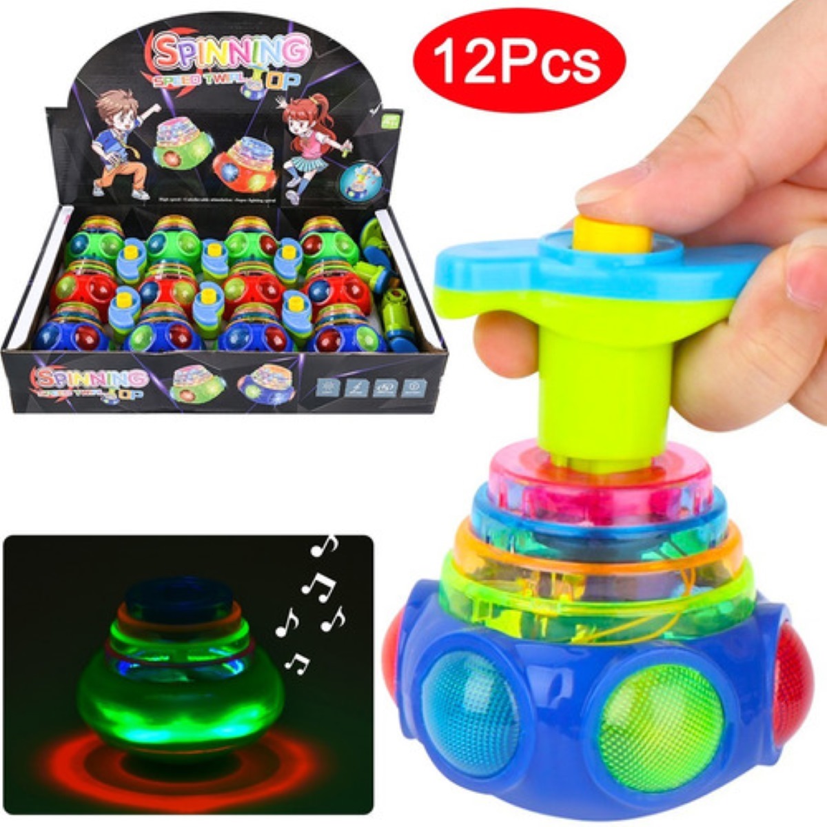 Trompo Luz Led Modelo Ovni Con Música