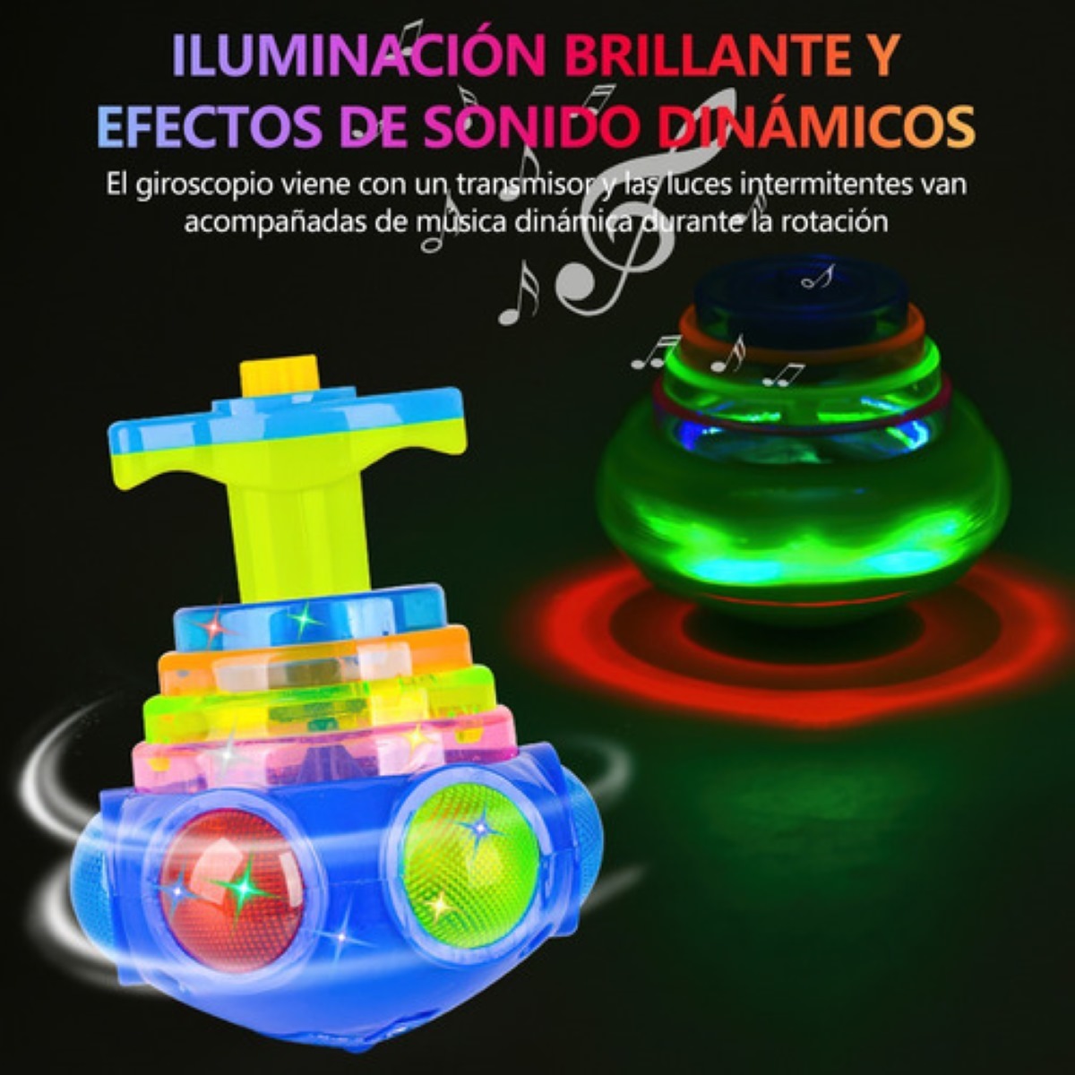 Trompo Luz Led Modelo Ovni Con Música