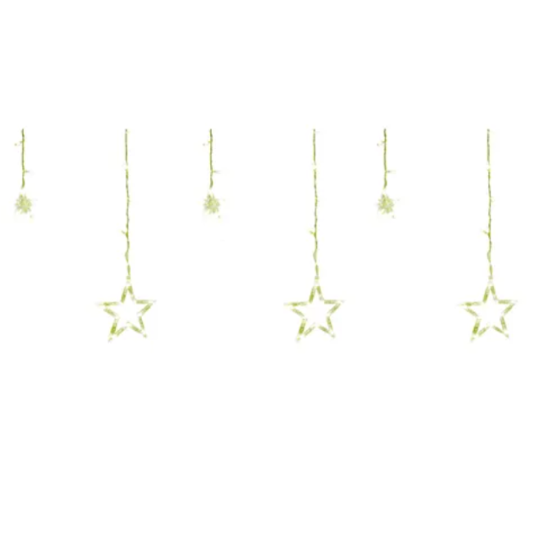 Serie De Luces Navideño Cascada Estrellas 138leds Colores