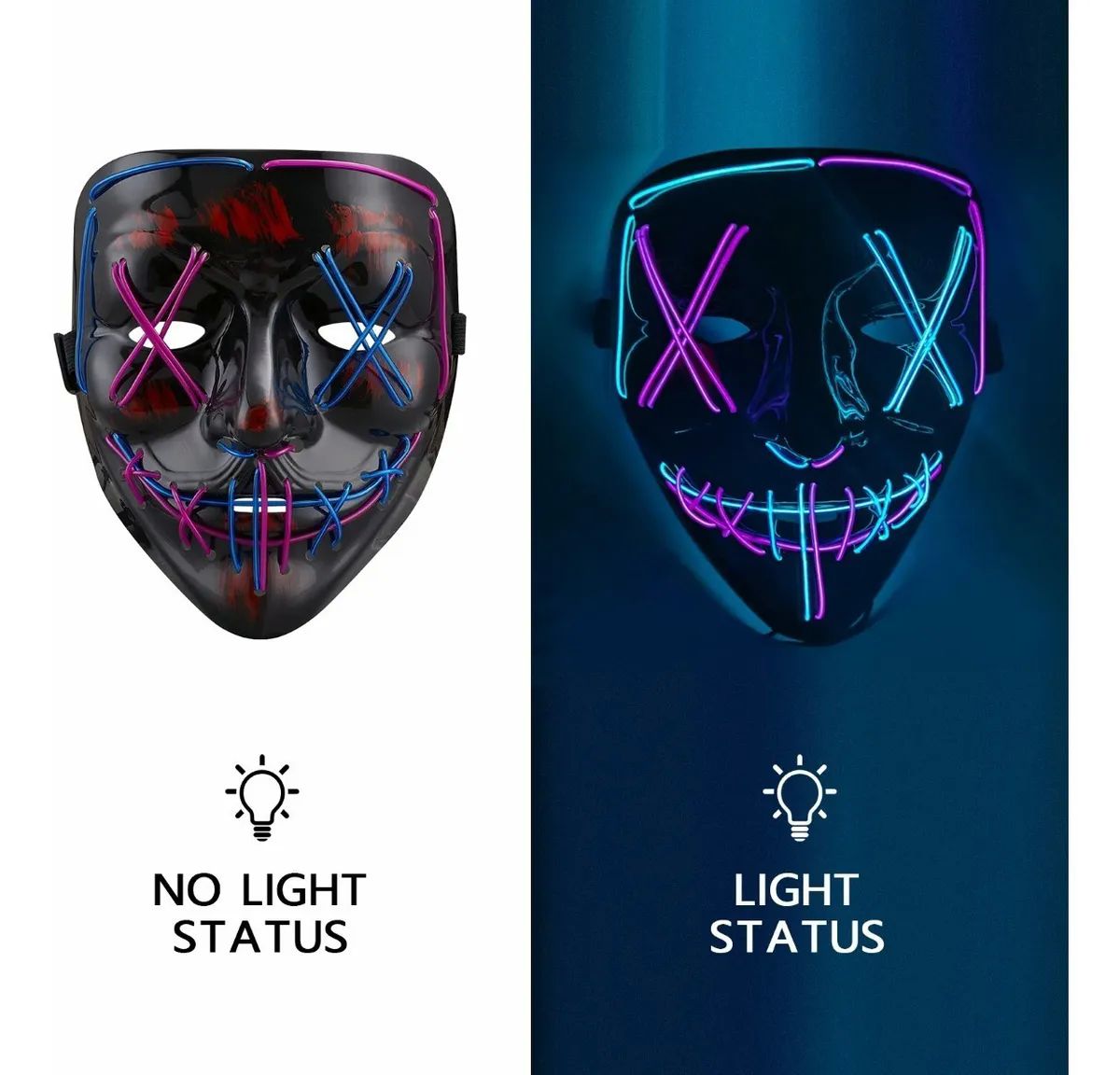 Máscara Con Luz Led De Colores De La Purga Para Halloween