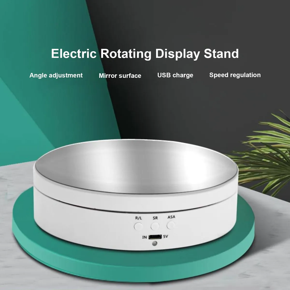 Base Giratoria Eléctrica De 3 Velocidades y 4 ángulos de giro, Soporta 3 Kg .