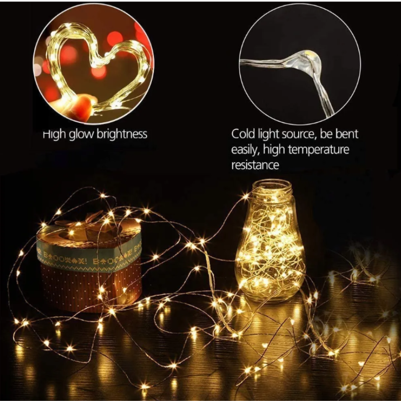 Luces Led Para Botellas De Vino 2m 20 Led A Pilas, 10 Uds