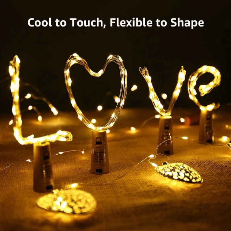 Luces Led Para Botellas De Vino 2m 20 Led A Pilas, 10 Uds