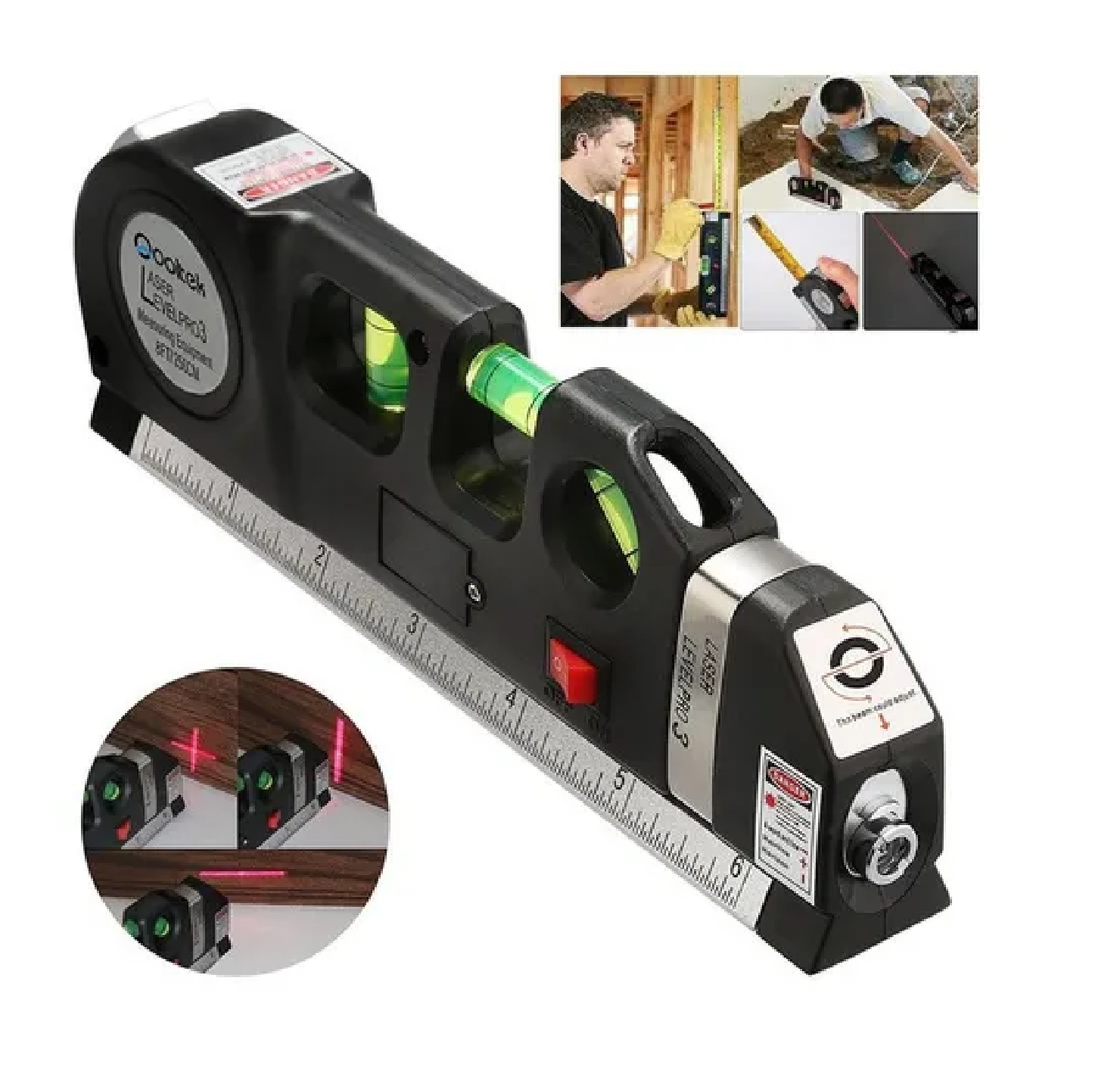 Nivel Láser Multifuncional Nivel Burbuja 3 Modos 2,5 M