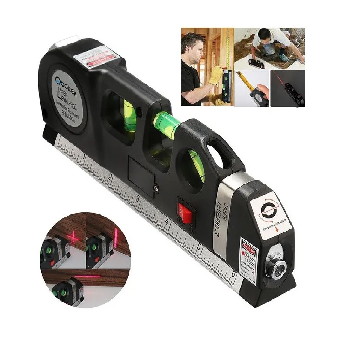 Nivel Láser Multifuncional Nivel Burbuja 3 Modos 2,5 M