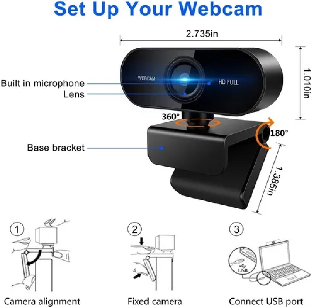 Cámara Web Fhd 1080p Pequeña Usb