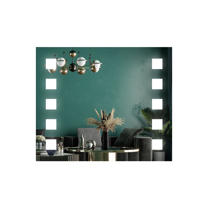 Espejo grande de iluminación led con apagador touch moderno, elegante ideal para baño Casa Renueva, Casa Blanca