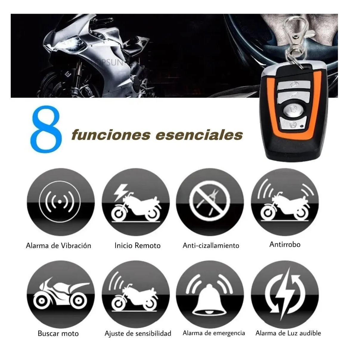 Alarma Arranque Control Remoto Para Moto Seguridad Antirrobo