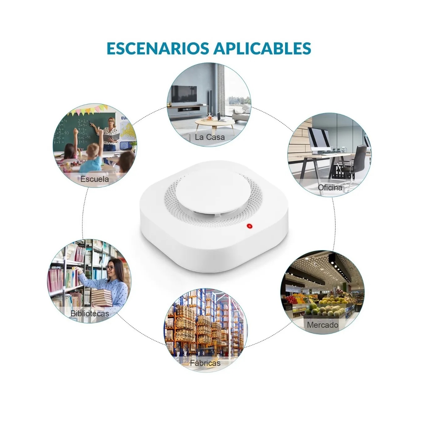 Detector De Humo Inteligente Con Sensor De Incendio Alarma
