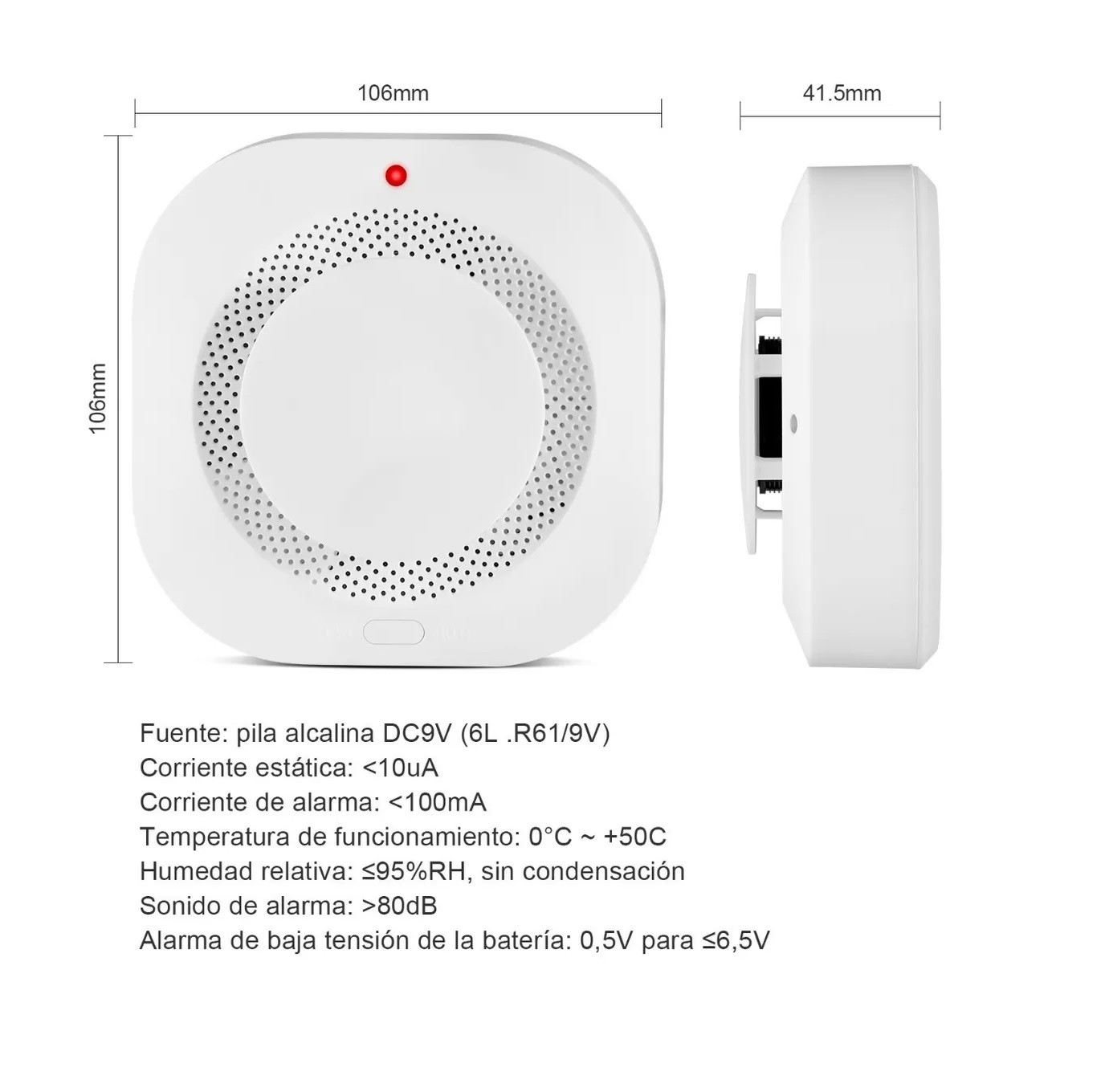 Detector De Humo Inteligente Con Sensor De Incendio Alarma