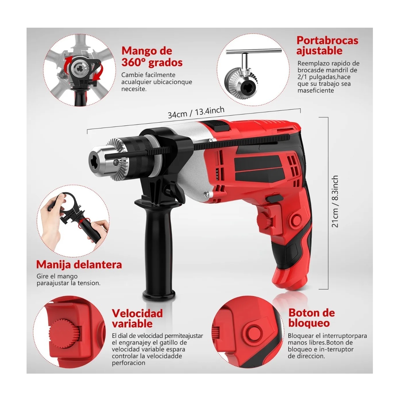 Rotomartillo Taladro Herramienta Perforador Sds 1/2'' 750w