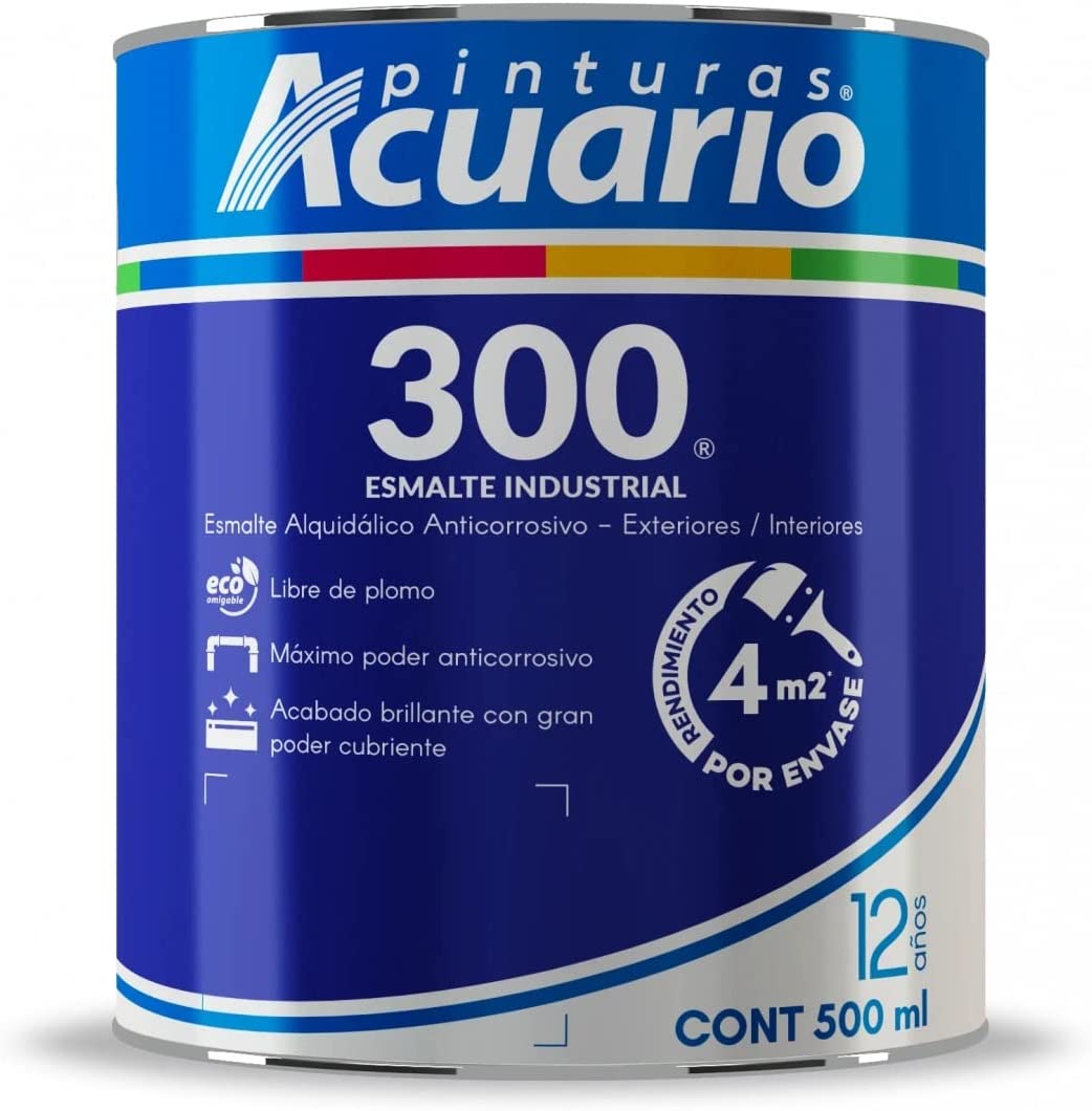 Pintura Esmalte 300 Color Azul Intenso Acuario 500 Ml EA35005