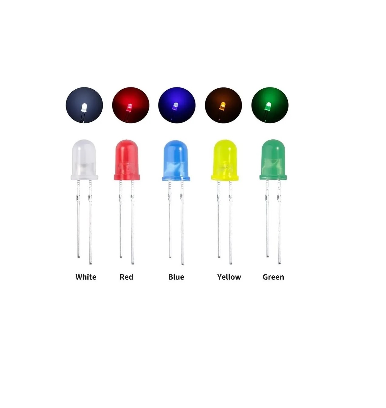 Kit Leds Ultrabrillantes De, 3 Mm 5mm, 5 Colores Disponibles