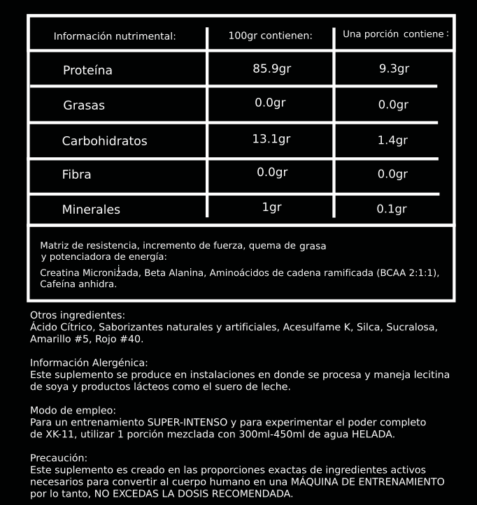 Pre Entreno XK-11 Oxido Nitrico WuxPharma 30 Servicios