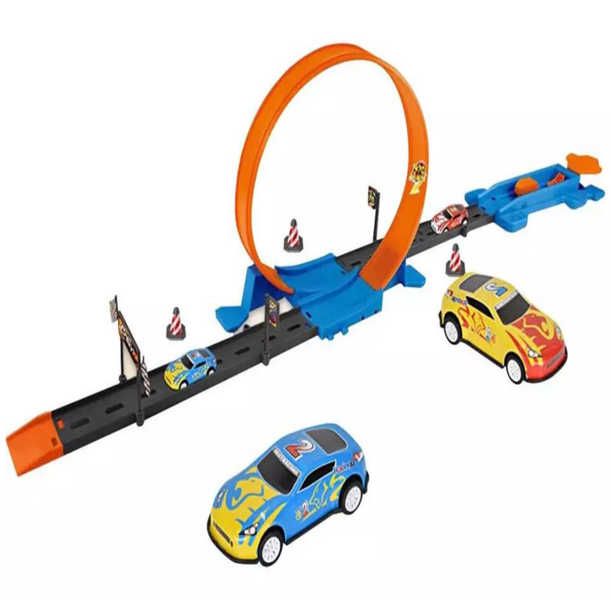 Pista Lanzador De Carros Super Buckle Loop Race Track 18 PIEZAS 
