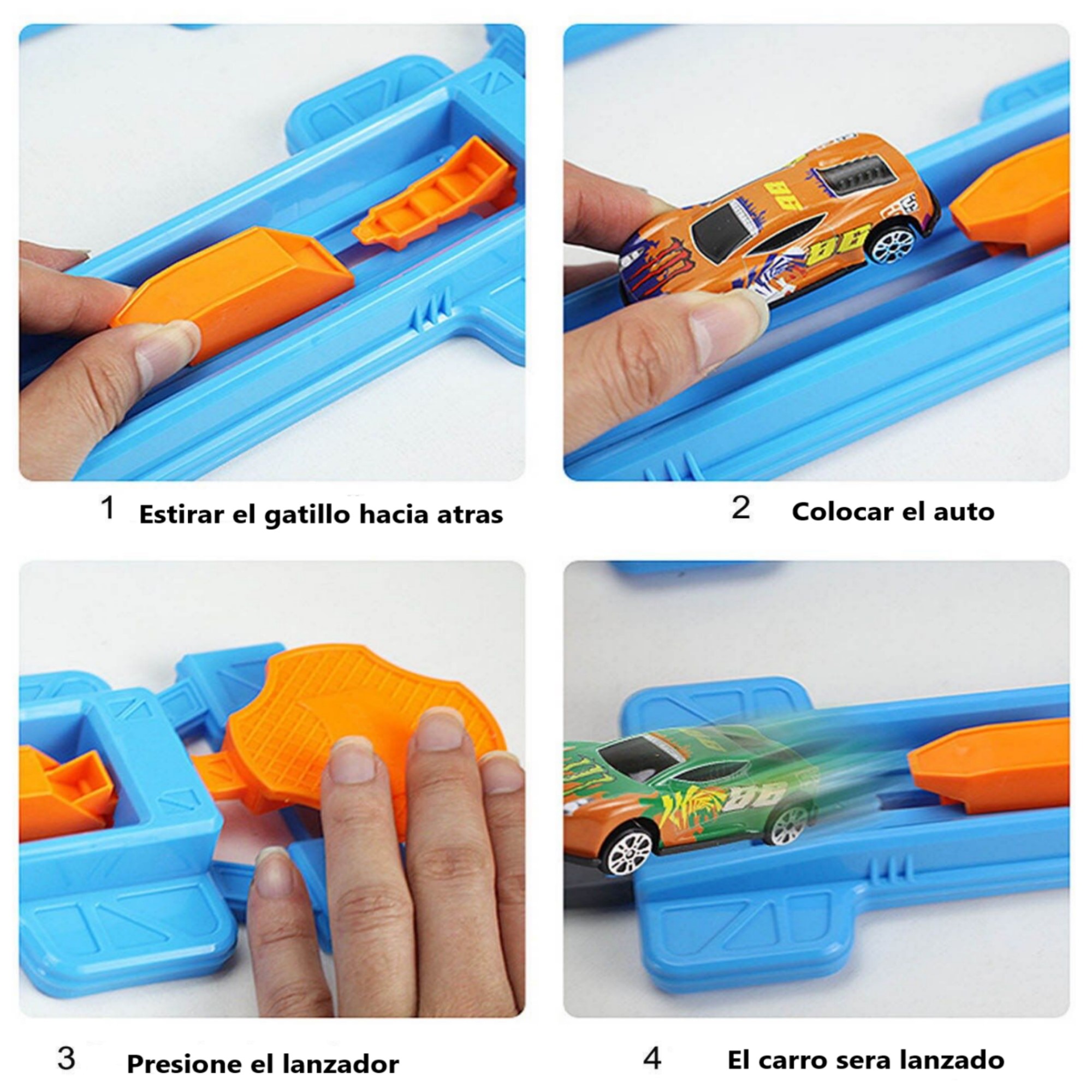 Pista Lanzador De Carros Super Buckle Loop Race Track 18 PIEZAS 