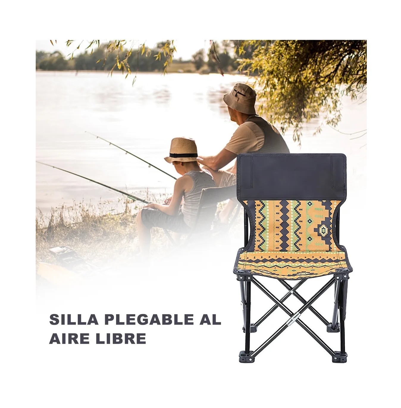 Silla Plegable Para Playa Camping Jardin Exterior Portátil