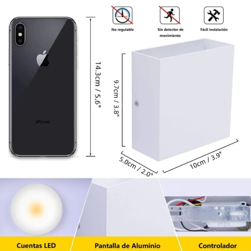 Lampara Arbotante Led Para Pared Interior Luces Decorativas