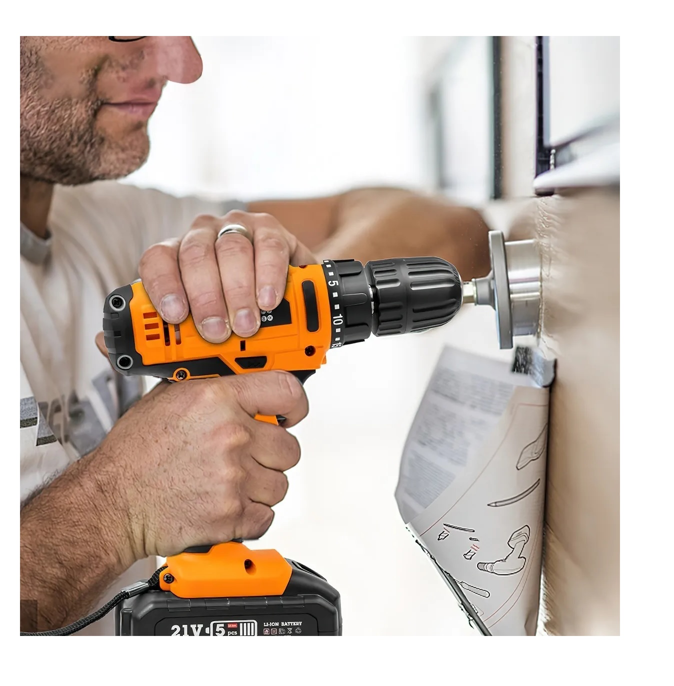 Kit Destornillador Taladro Eléctrico Atornillador Inalambrico