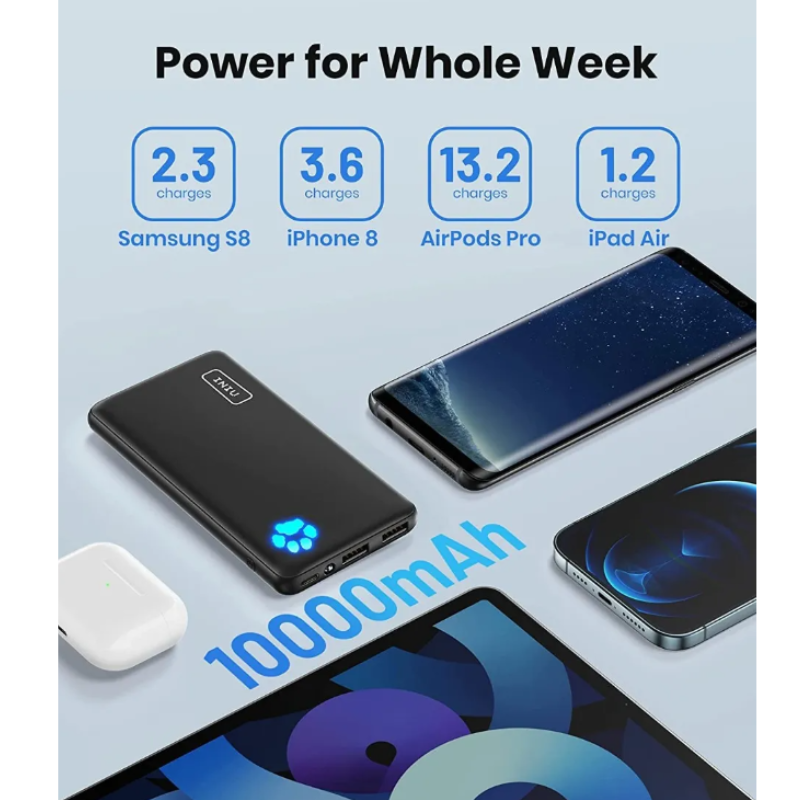 Bateria Portatil Power Bank Cargador Iniu 10000 Mha Linterna