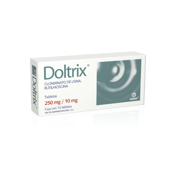 Doltrix (CLONIXINATO DE LISINA/HIOSCINA) 250 MG/10 MG Caja con 10 tabletas 