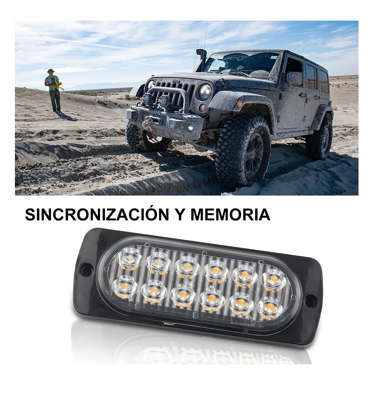 Duo Barra Rojo Led Lateral Faro Auto Moto 12 Funci