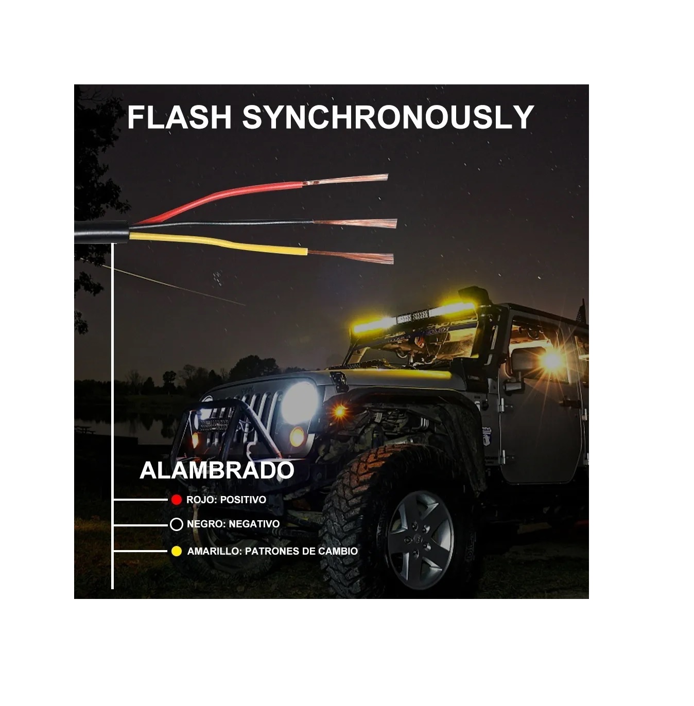 Duo Barra Rojo Led Lateral Faro Auto Moto 12 Funci