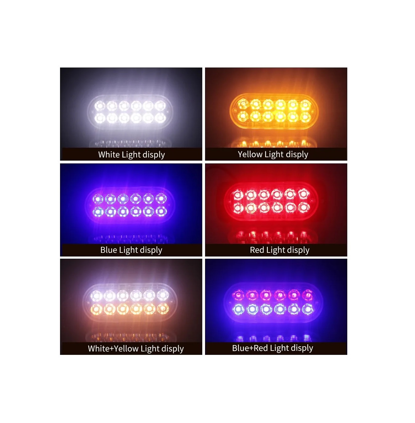 Duo Barra Rojo Led Lateral Faro Auto Moto 12 Funci