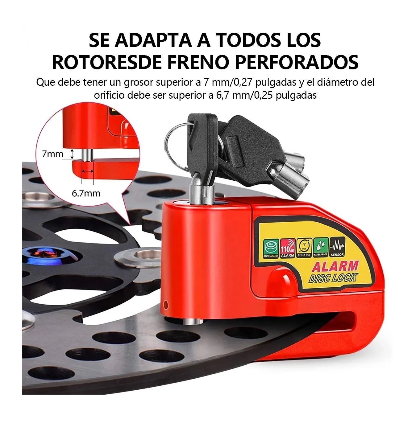 Candado Disco Alarma De Seguridad Moto Accesorios