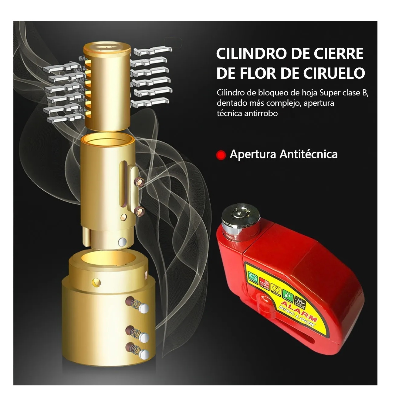 Candado Disco Alarma De Seguridad Moto Accesorios