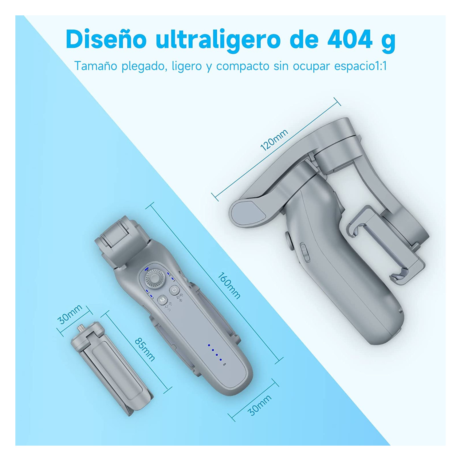 Estabilizador para Celular de Cardan Portatil Plegable de 3 Ejes Para  Vloggin Youtube TikTok