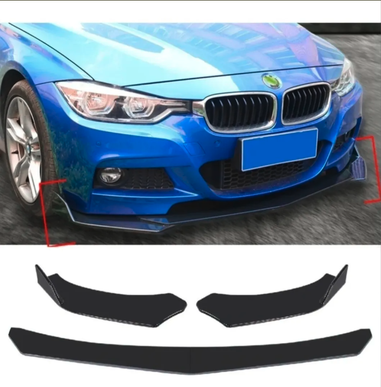 Lip Splitter Universal Plástico Facia Delantero 3 Piezas