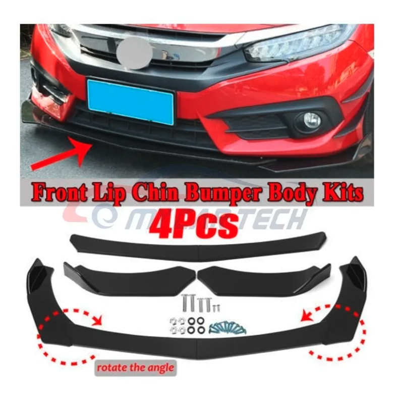 Lip Splitter Universal Plástico Facia Delantero 3 Piezas