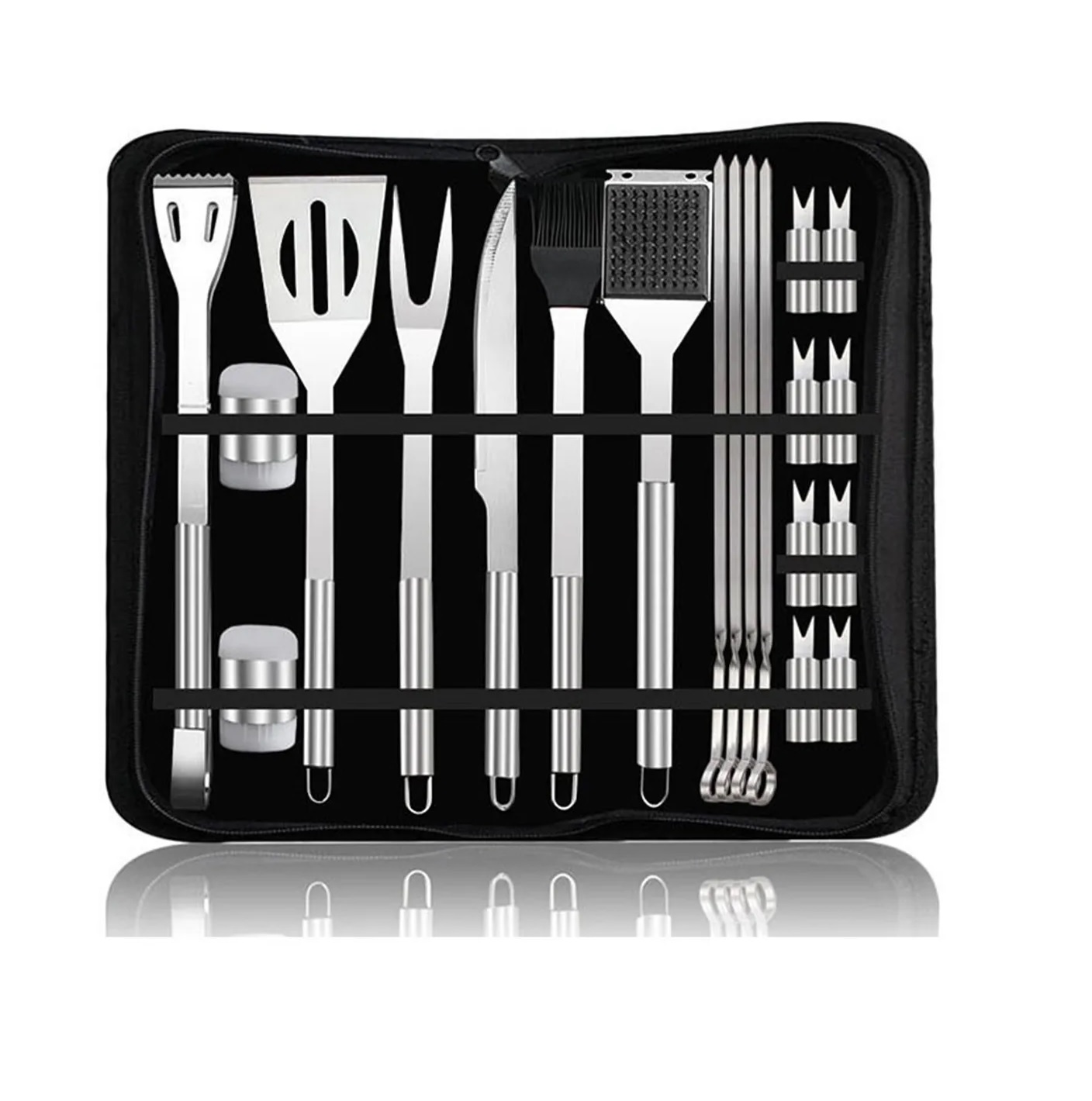 Juego De Utensilios De Acero Inox Para La Parrilla Estuche
