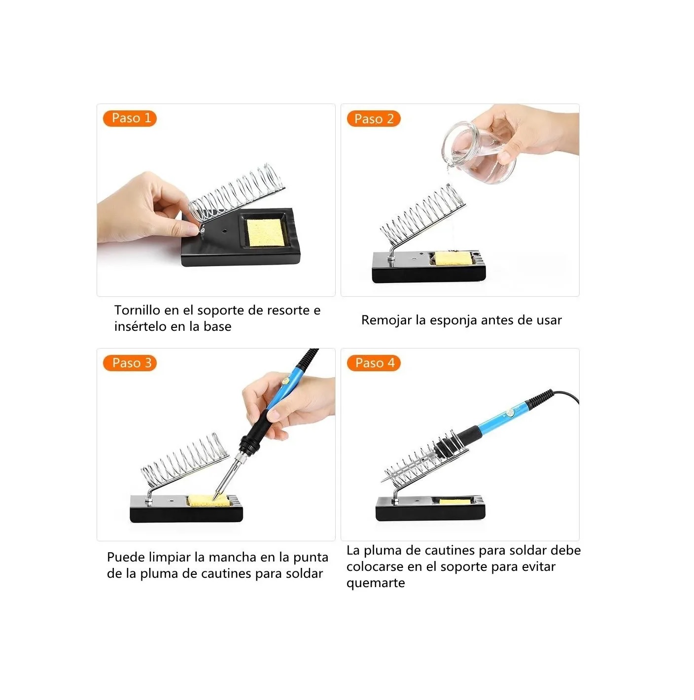 Kit Cautín Soldar Eléctricas 60w Multímetro 5puntas Fijación