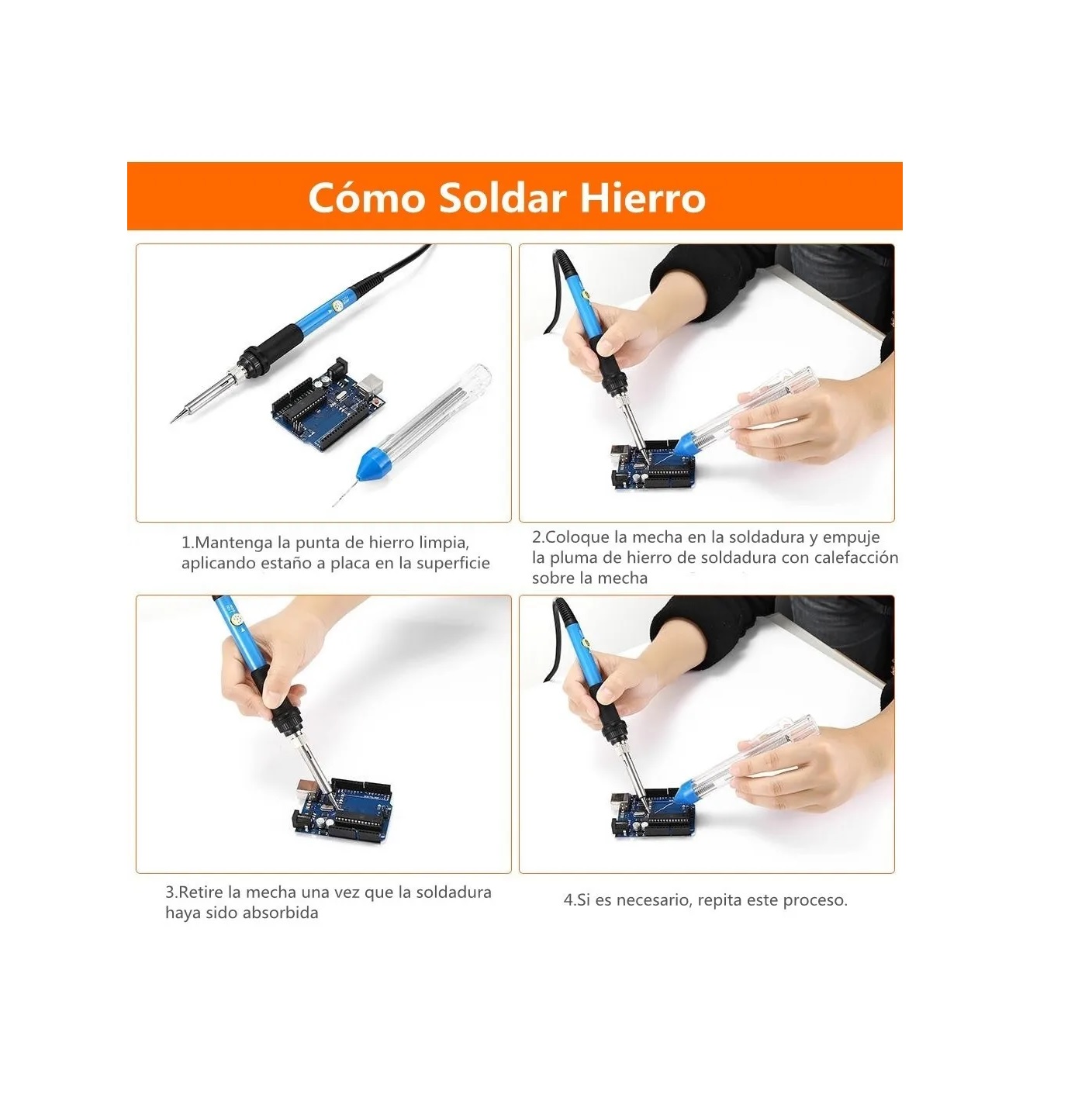 Kit Cautín Soldar Eléctricas 60w Multímetro 5puntas Fijación