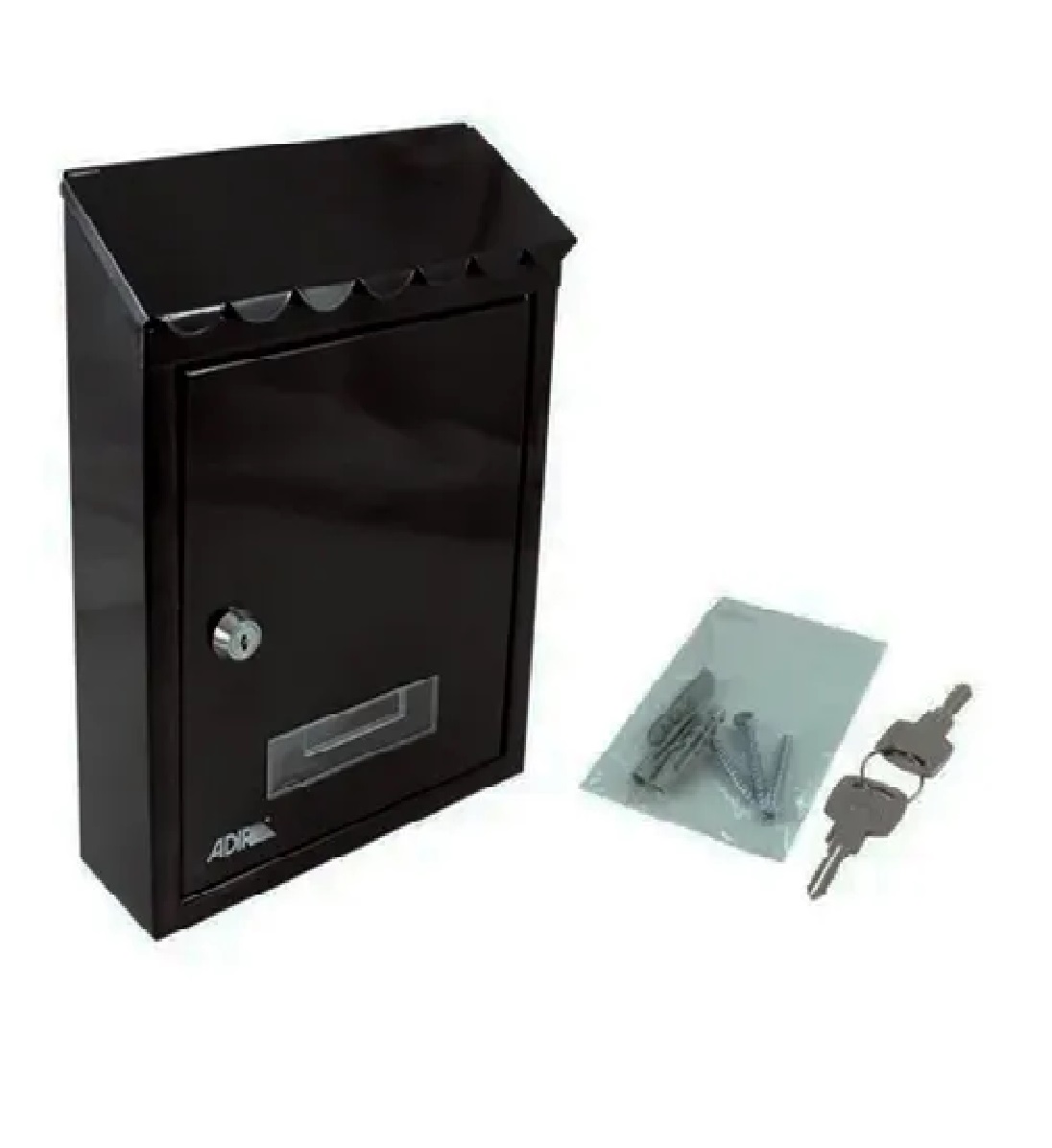 Buzón Para Cartas Con Llave Negro Metálico