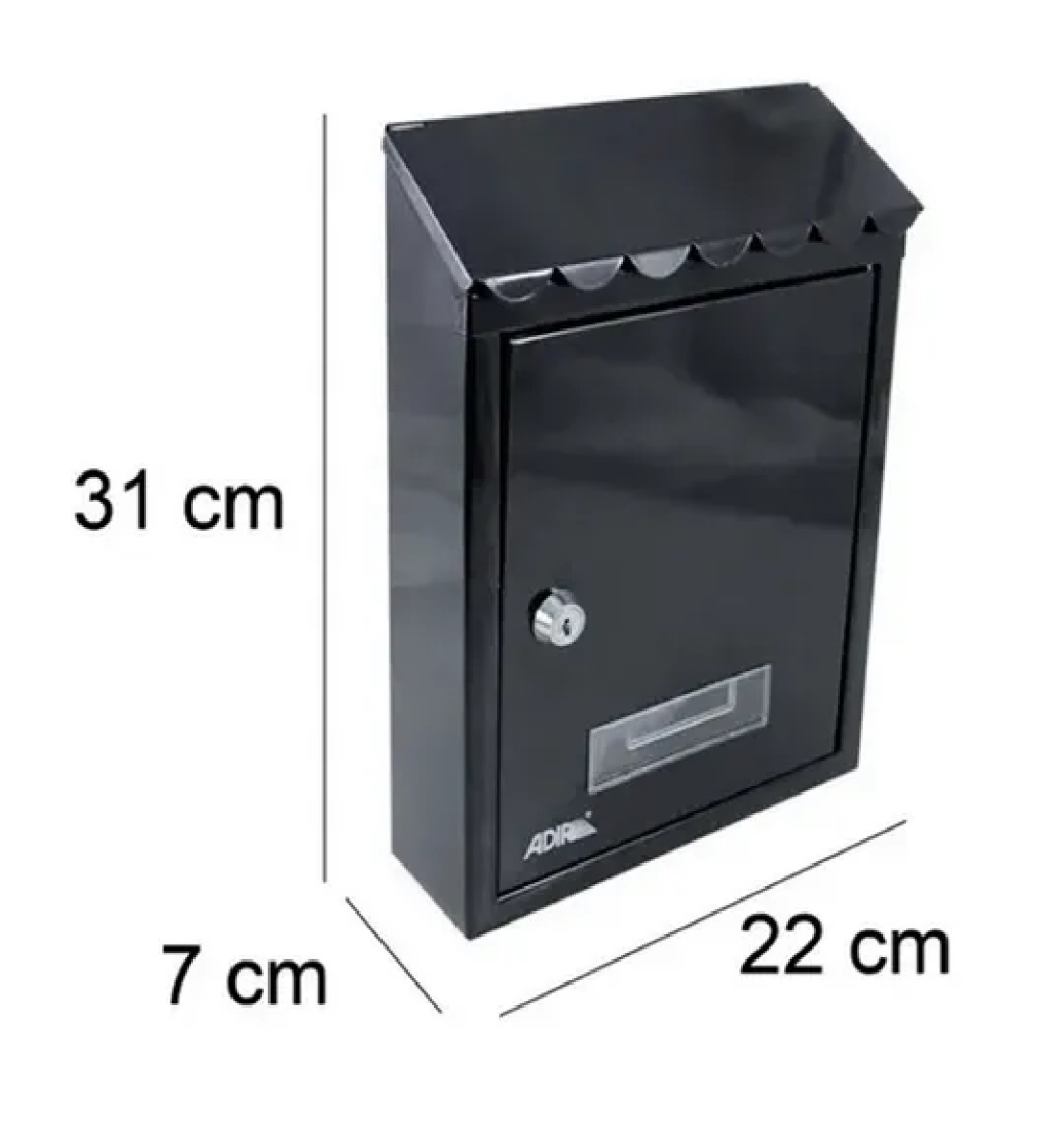 Buzón Para Cartas Con Llave Negro Metálico