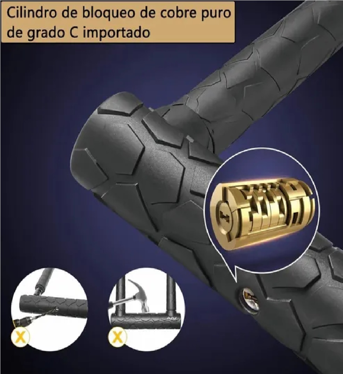 Candado Rigido Tipo U Para Bicicleta Motocicleta Con 2llaves