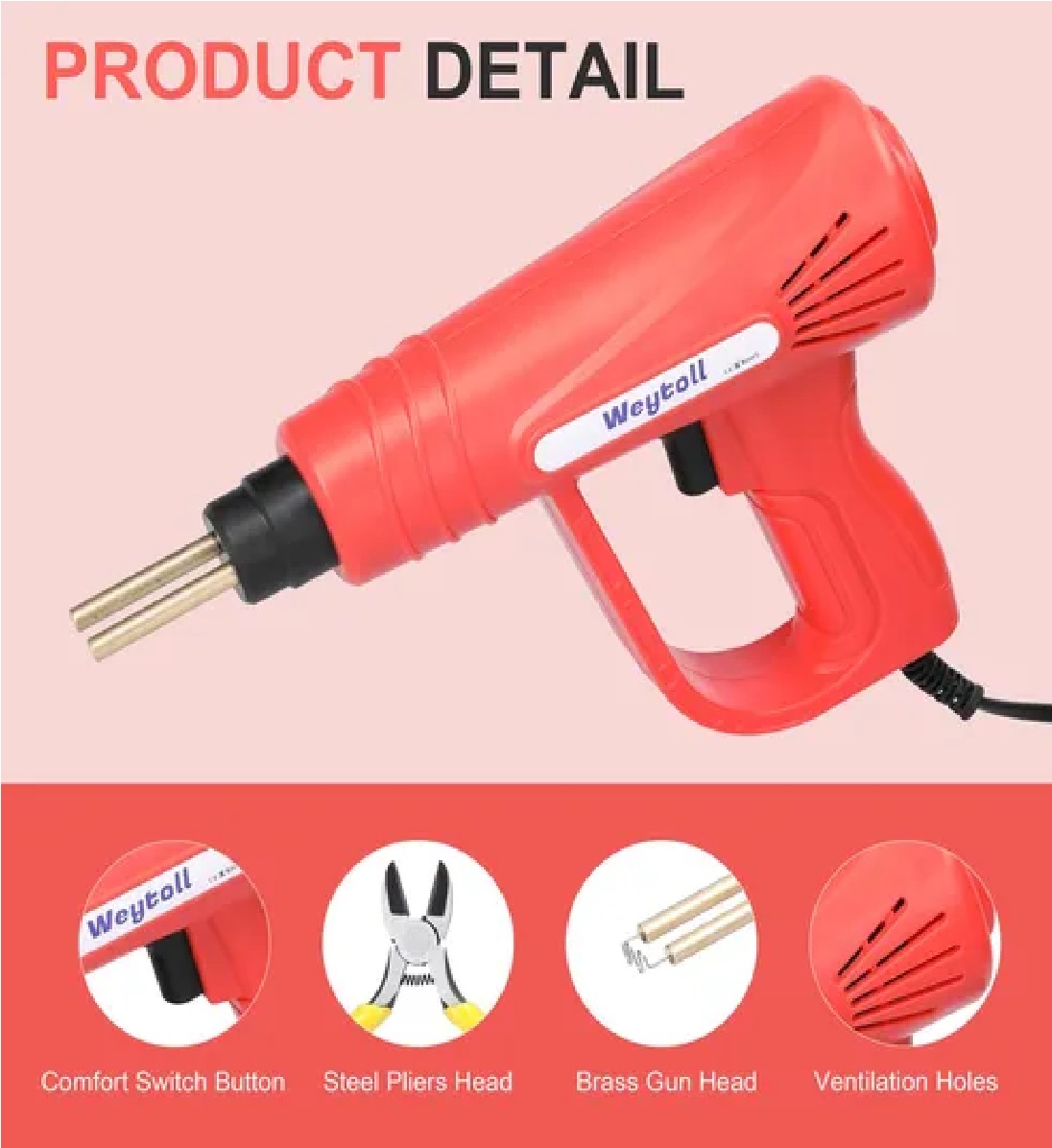 Pistola De Soldadura De Plástico Portátil De Mano, 70w