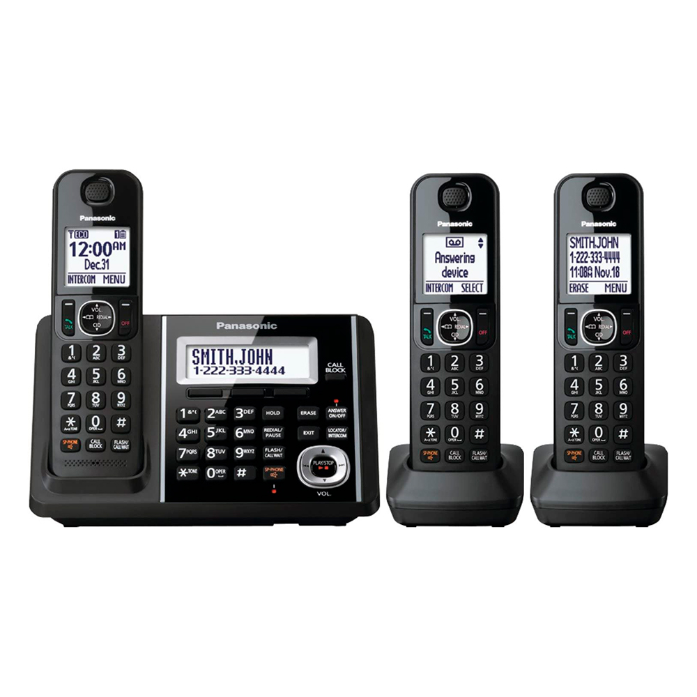 Teléfono Inalámbrico Panasonic KX-TGF343B 3 Auriculares Negro Reacondicionado Grado A