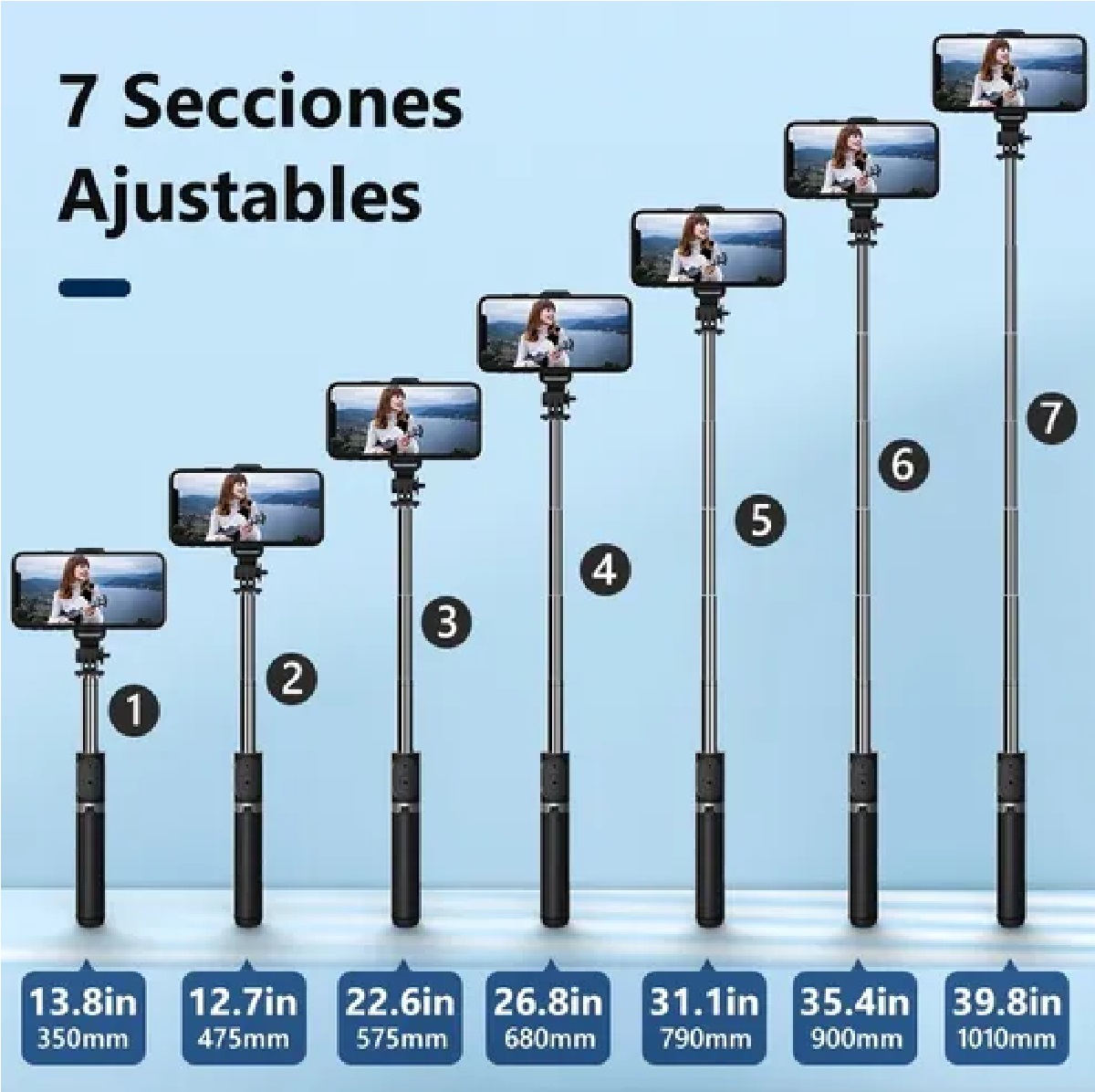 Palo Selfies Trípode Bluetooth Selfie Stick Remoto