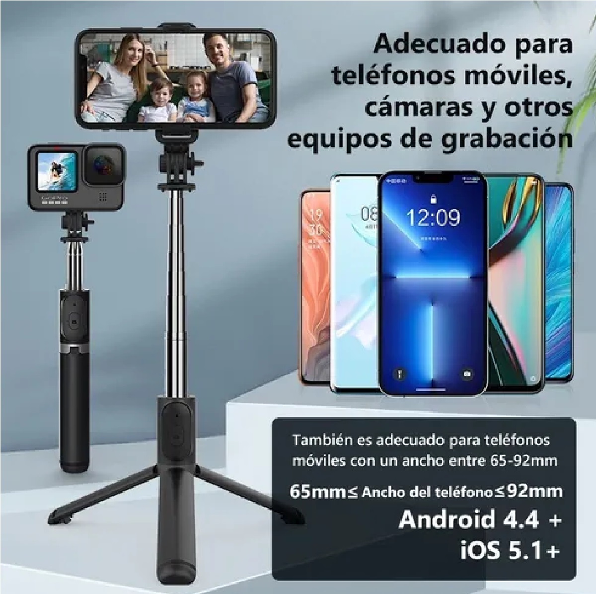 Palo Selfies Trípode Bluetooth Selfie Stick Remoto