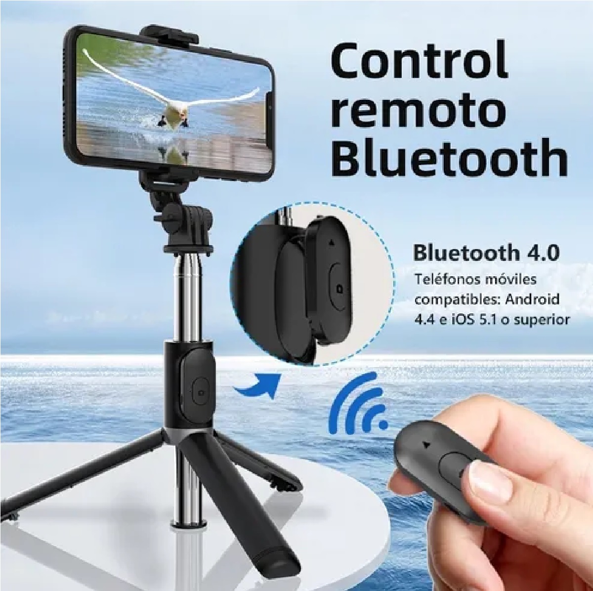 Palo Selfies Trípode Bluetooth Selfie Stick Remoto