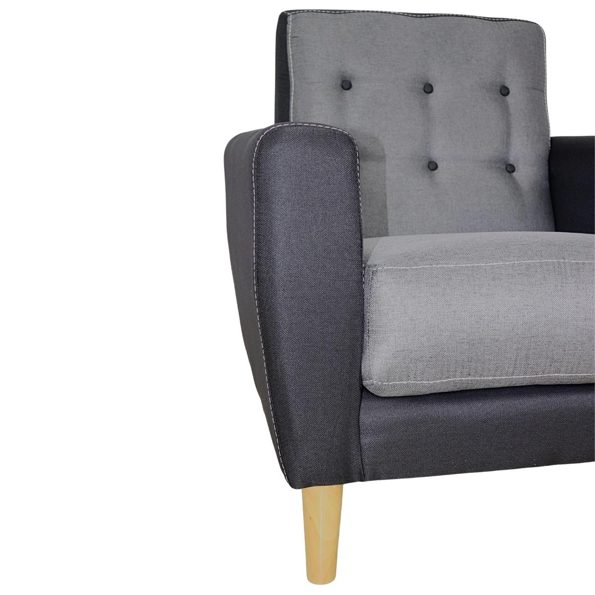 Sillón Moderno Individual Negro con Gris Capri